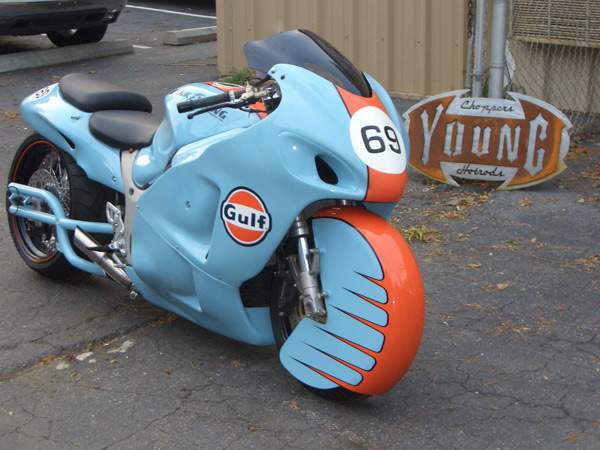 Suzuki Hayabusa Gulf Racing 
by Hank Young Choppers For Sale Specifications, Price and Images