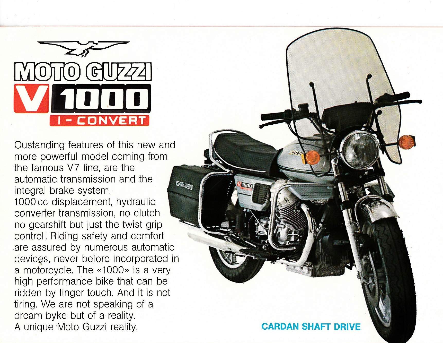 Moto Guzzi V1000 I Convert For Sale Specifications, Price and Images
