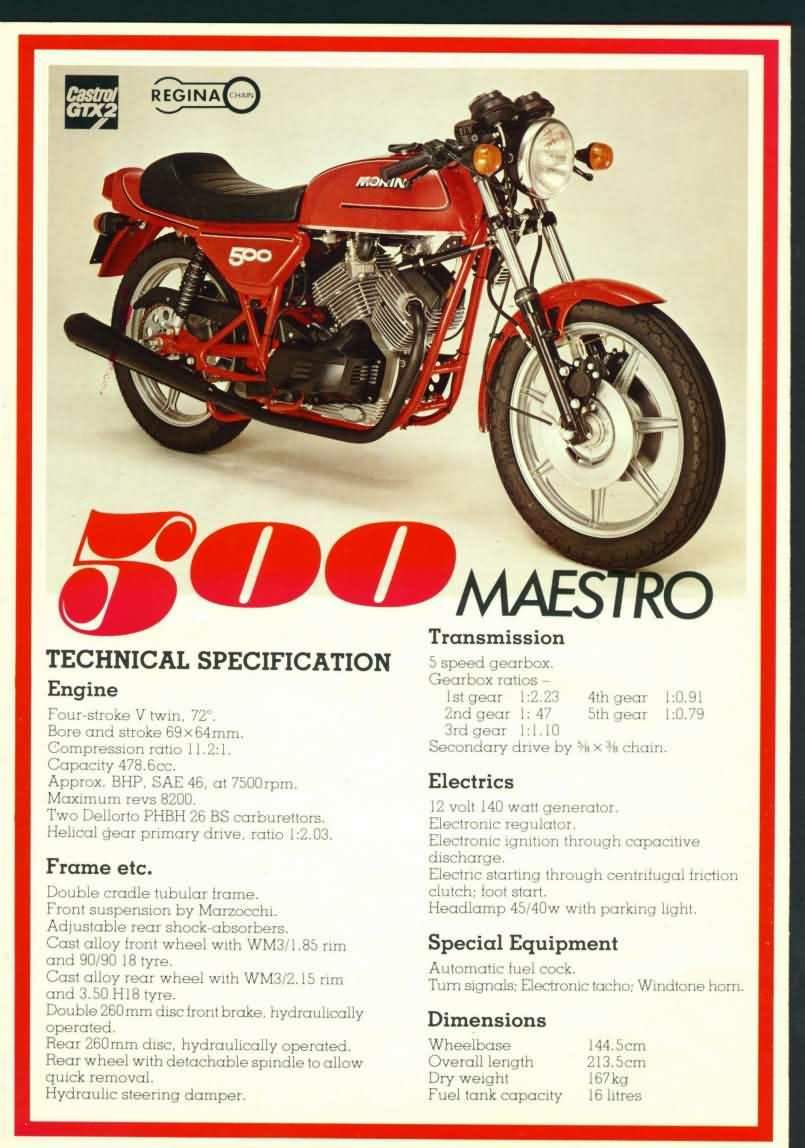Moto Morini 500 Maestro For Sale Specifications, Price and Images
