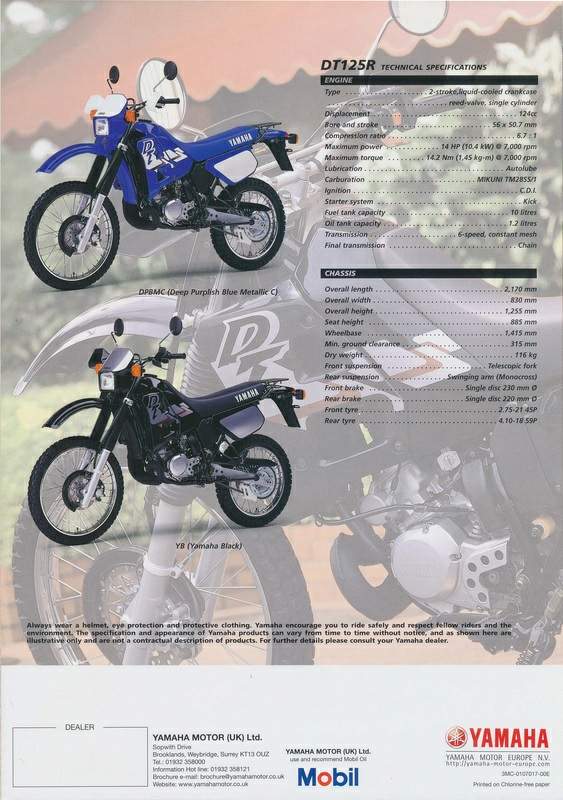 Yamaha DT 125R For Sale Specifications, Price and Images