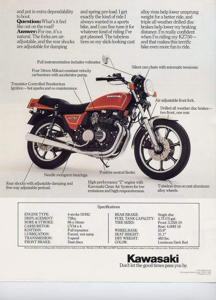 Kawasaki Z 750E For Sale Specifications, Price and Images