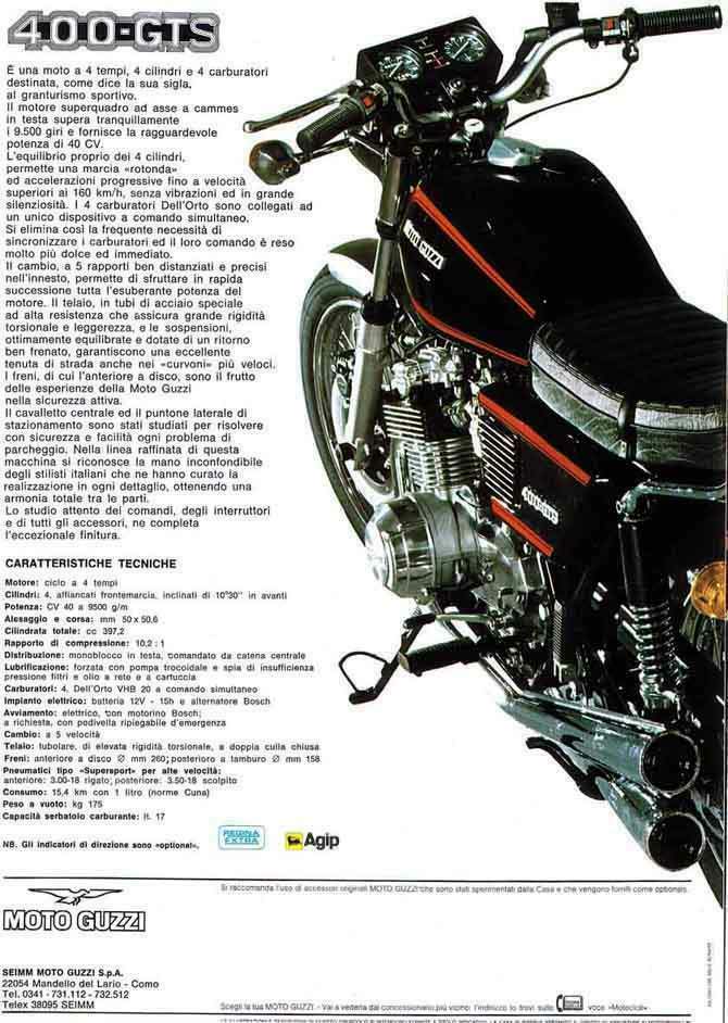 Moto Guzzi 400GTS For Sale Specifications, Price and Images