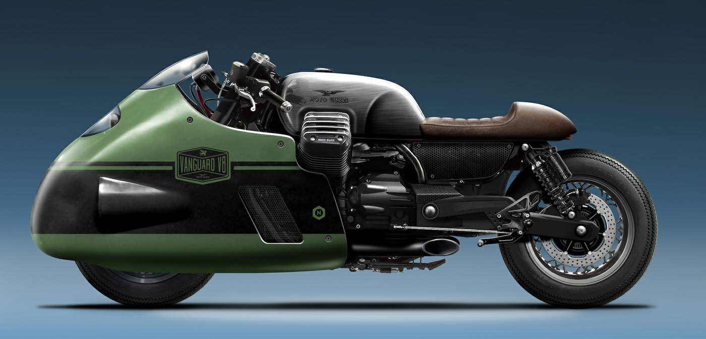 Vanguard Moto Guzzi V8 homage design by Gannet 
				Design Made by Numbnut Motorcycles For Sale Specifications, Price and Images
